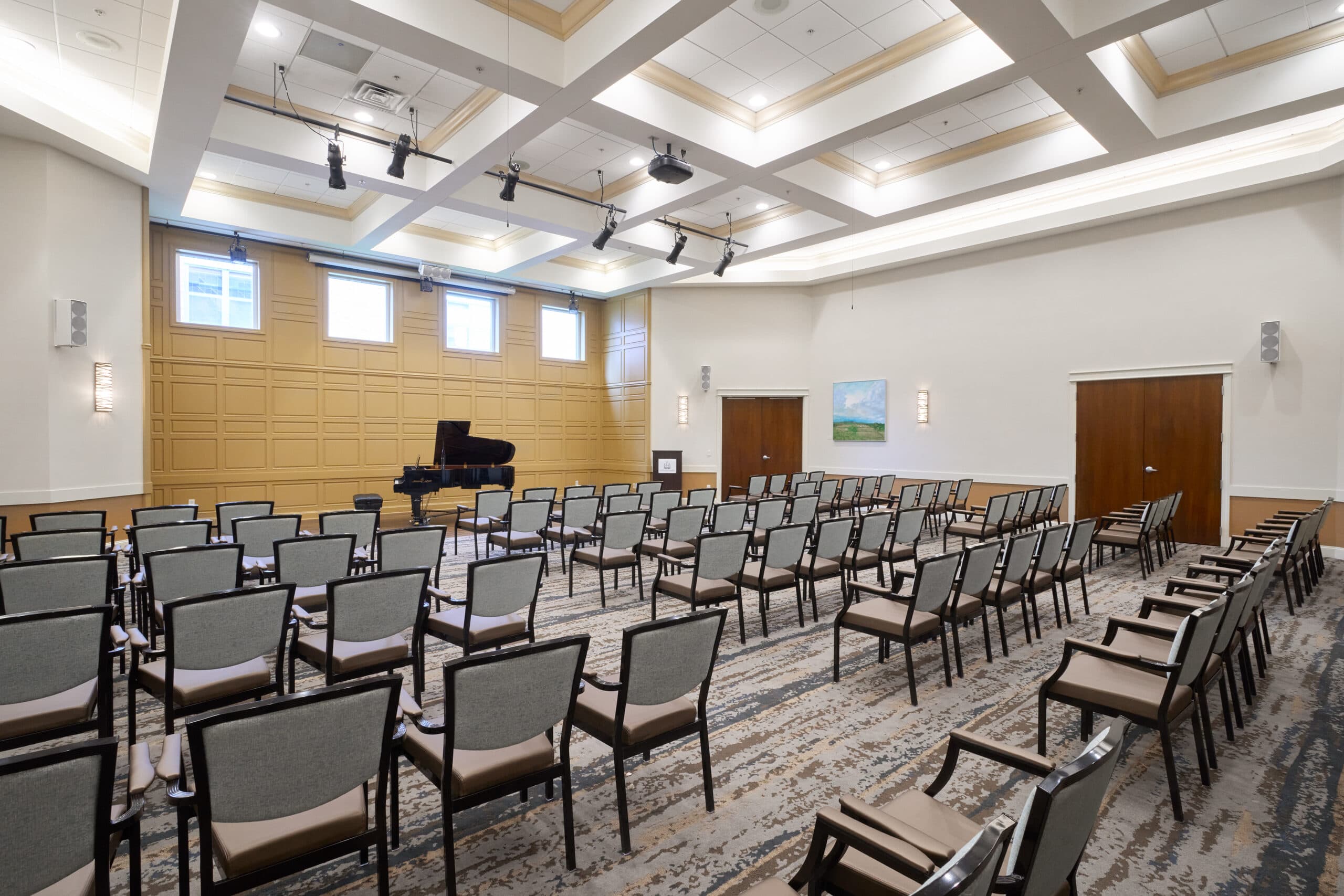 A recital hall at Capitol Lakes.